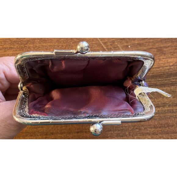 Vintage Purple Leather Kisslock Cigarette/Change Purse - Picture 8 of 8